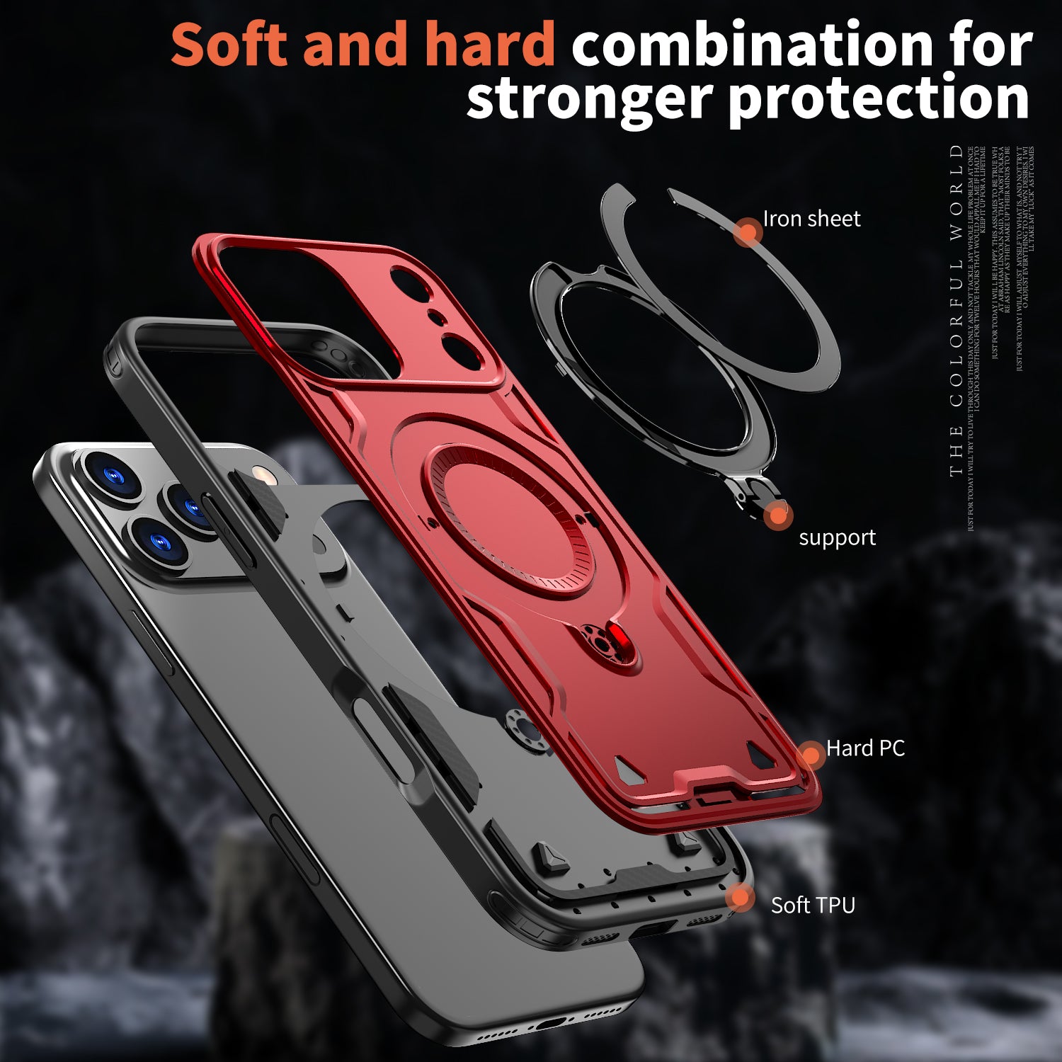 Reiko 360-degree Rotating Magnetic Versatile Stand Red Compatible with iPhone 17. – view 5