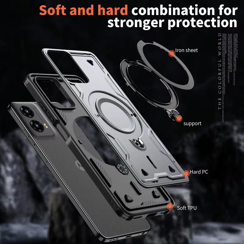 Reiko 360° Rotating Magnetic Versatile Stand Red Compatible with Samsung A07 – view 3