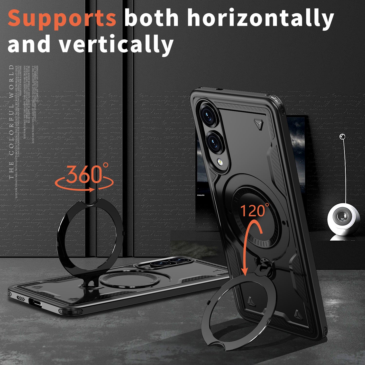 Reiko 360° Rotating Magnetic Versatile Stand Navy Blue Compatible with Samsung Galaxy S25 EDGE – view 5