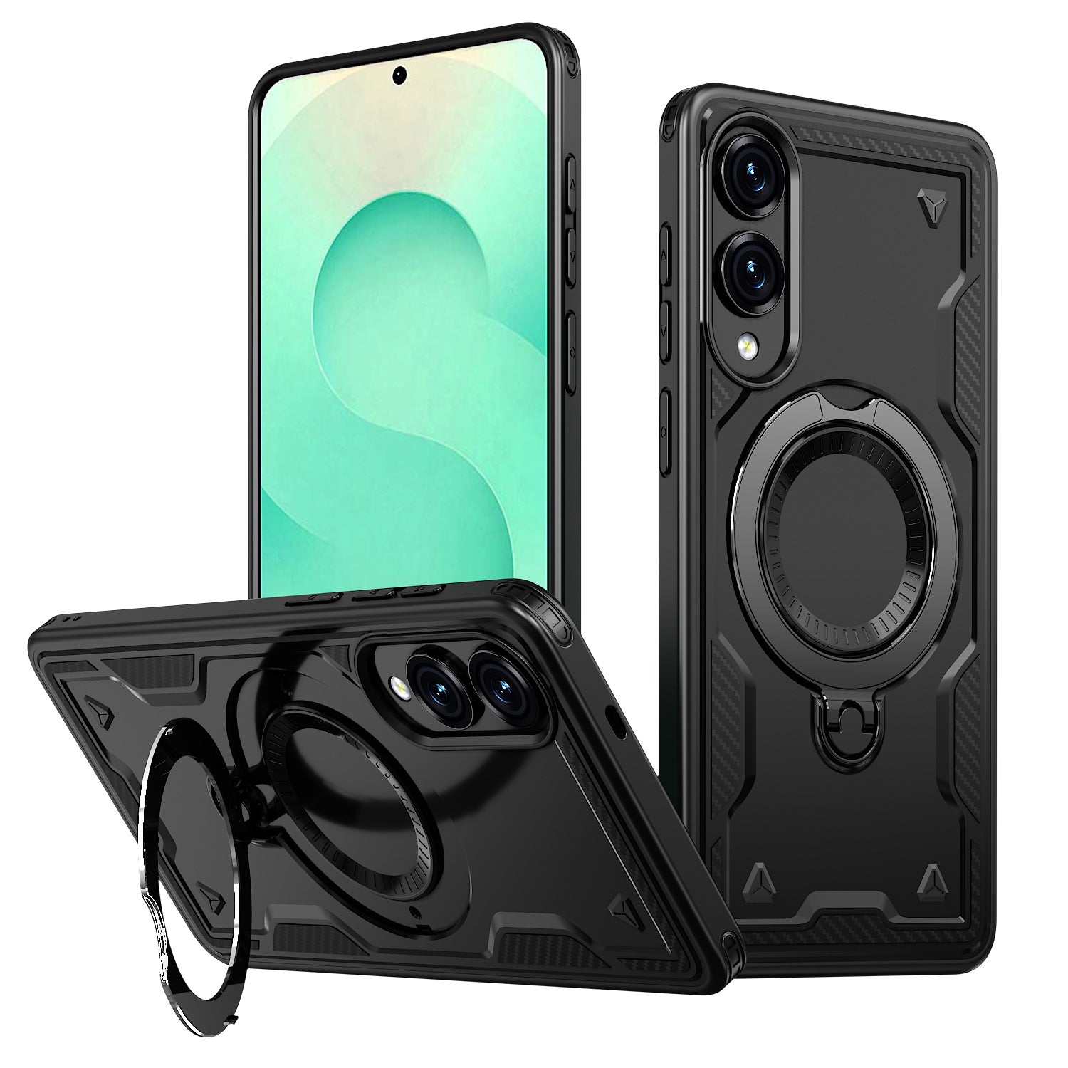 Reiko 360° Rotating Magnetic Versatile Stand Black Compatible with Samsung Galaxy S25 EDGE