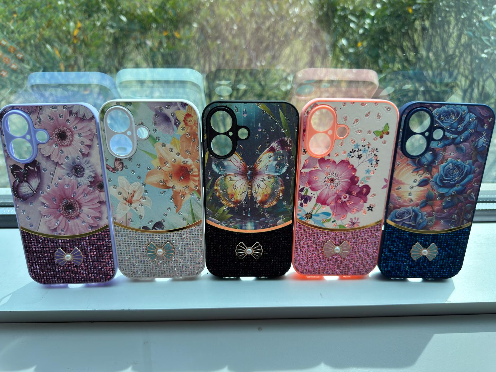 Sparkle Glitter Bling Phone Case in White With Colorful Cover For iPhone 16 – view 4
