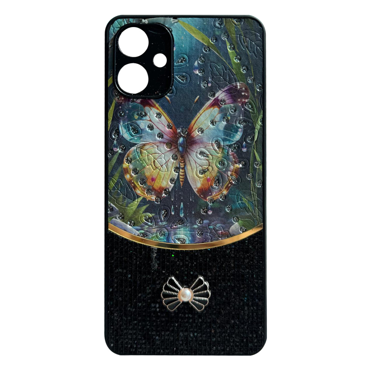 Sparkle Glitter Bling Phone Case in Black With Colorful Cover for Galaxy A06