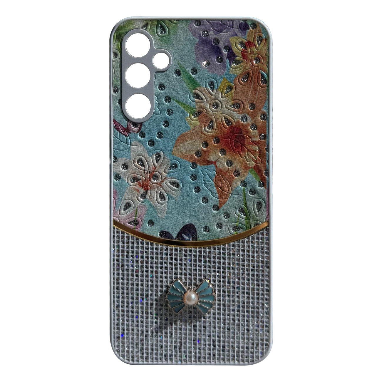 Sparkle Glitter Bling Phone Case in White With Colorful Cover for Galaxy S25 Plus