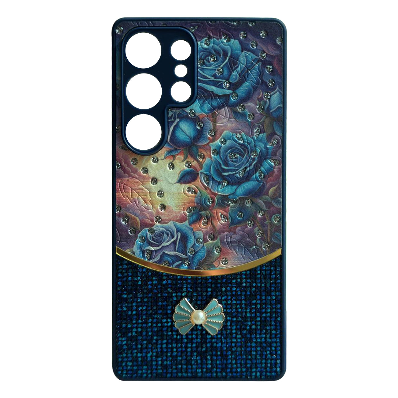 Sparkle Glitter Bling Phone Case in Navy With Colorful Cover for Galaxy S25 Ultra