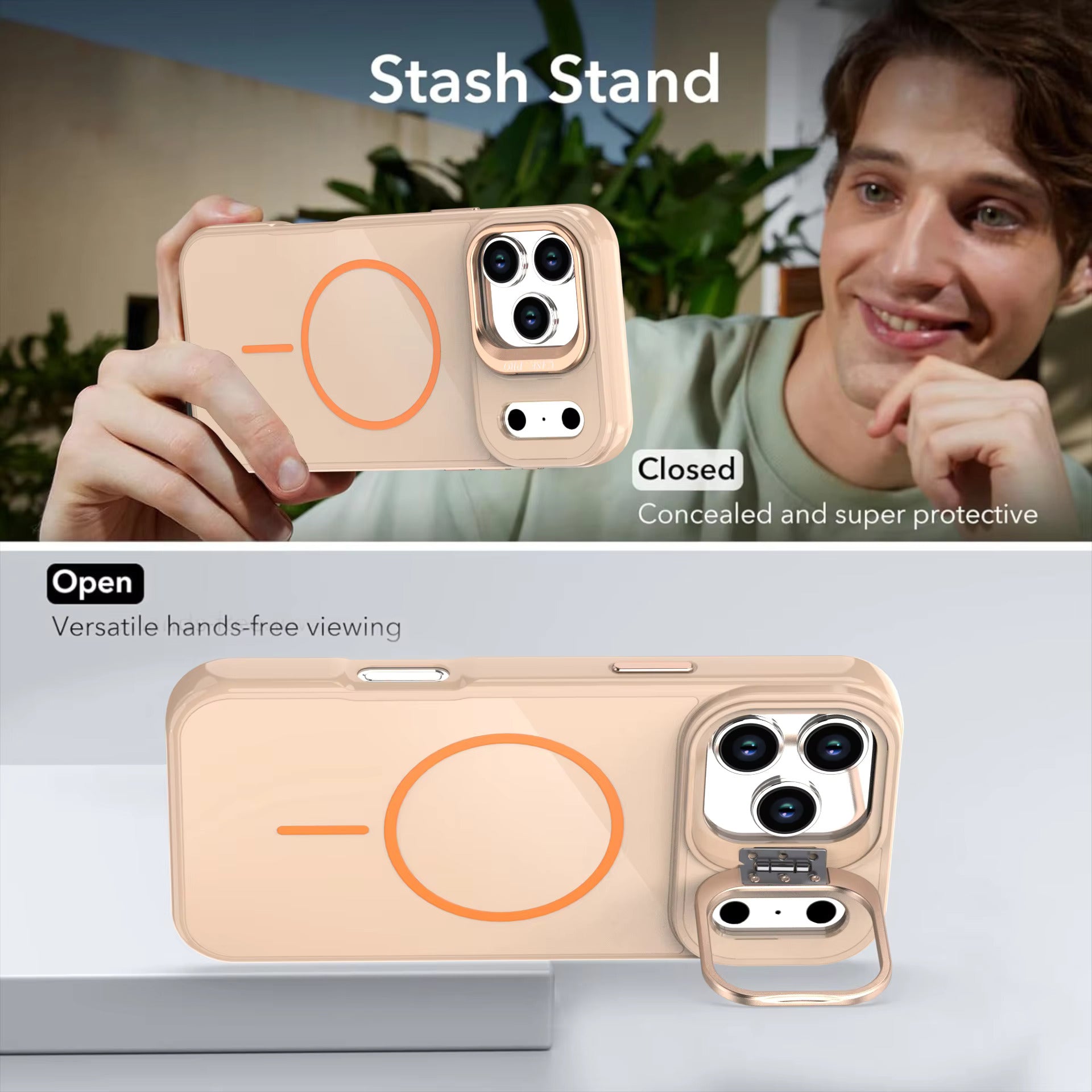 Reiko Built-in Stash Stand, Shockproof, Sturdy, Compatible with MagSafe Protection Stylish Cover, Compatible with iPhone 17 Pro Max / iPhone 18 Pro Max – view 4