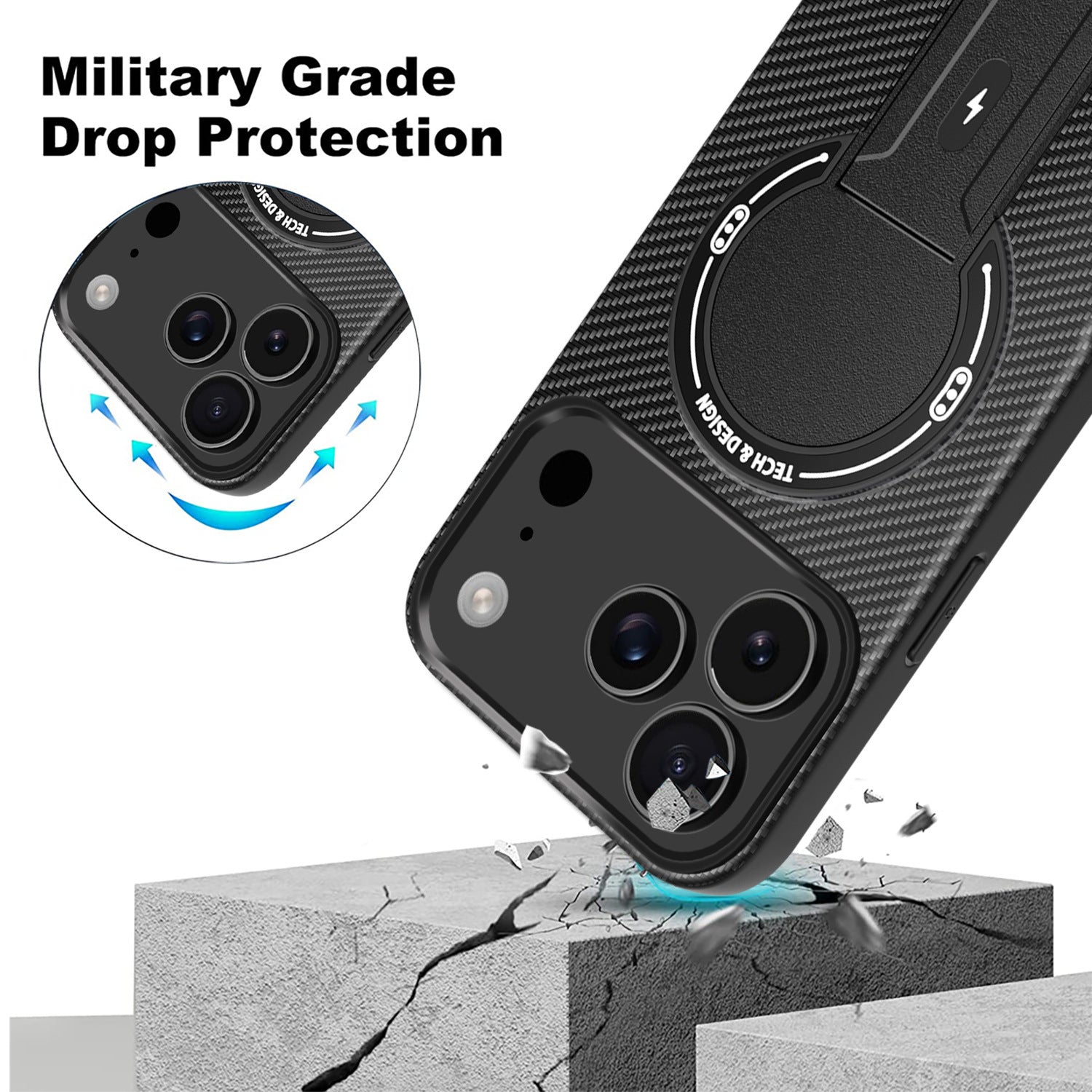 TPU PC kickstand Magnetic Phone Case for iPhone 17 Pro Max & iPhone 18 Pro Max – view 3