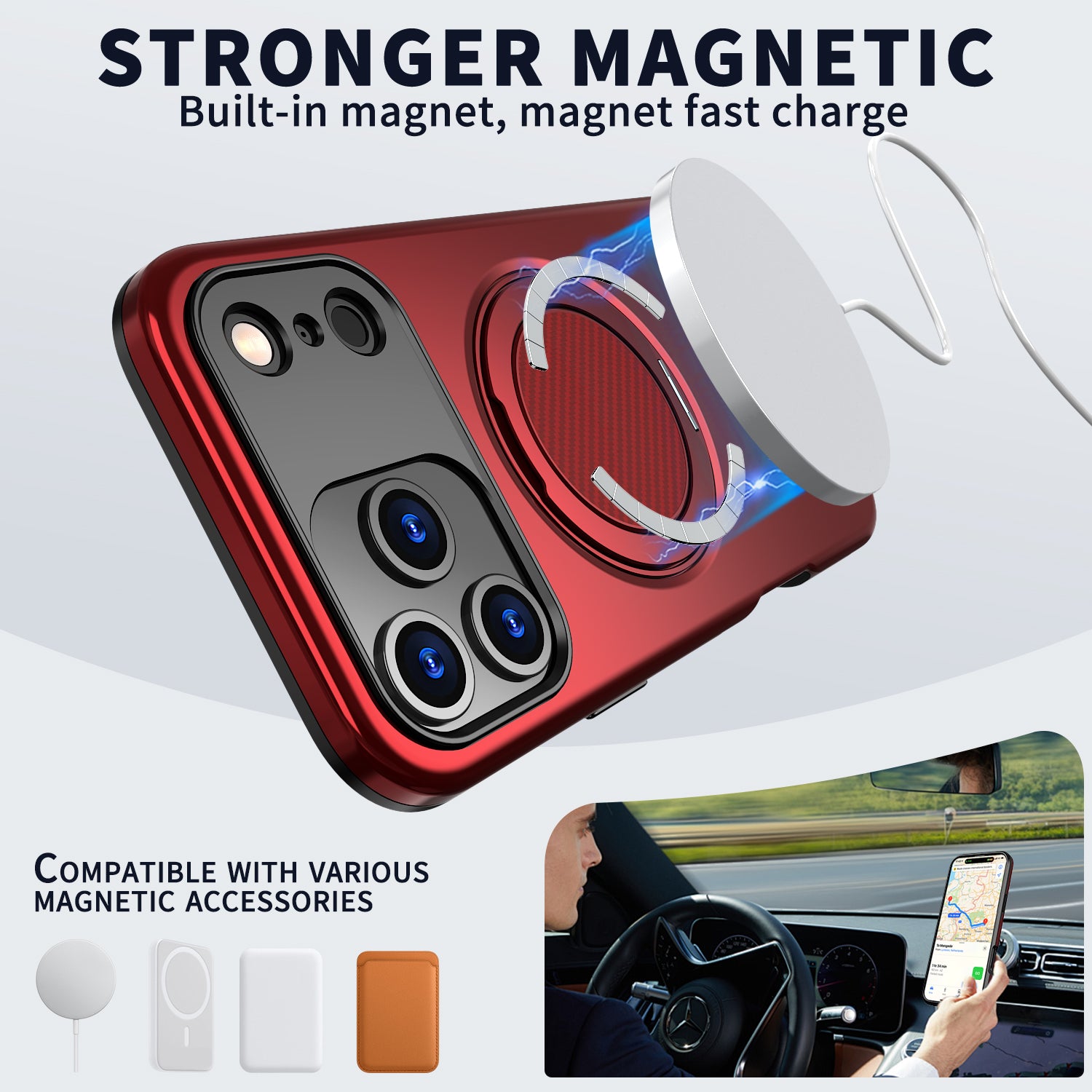 Reiko 360° Rotating Magnetic Versatile Stand Compatible with iPhone 17 Pro – view 3