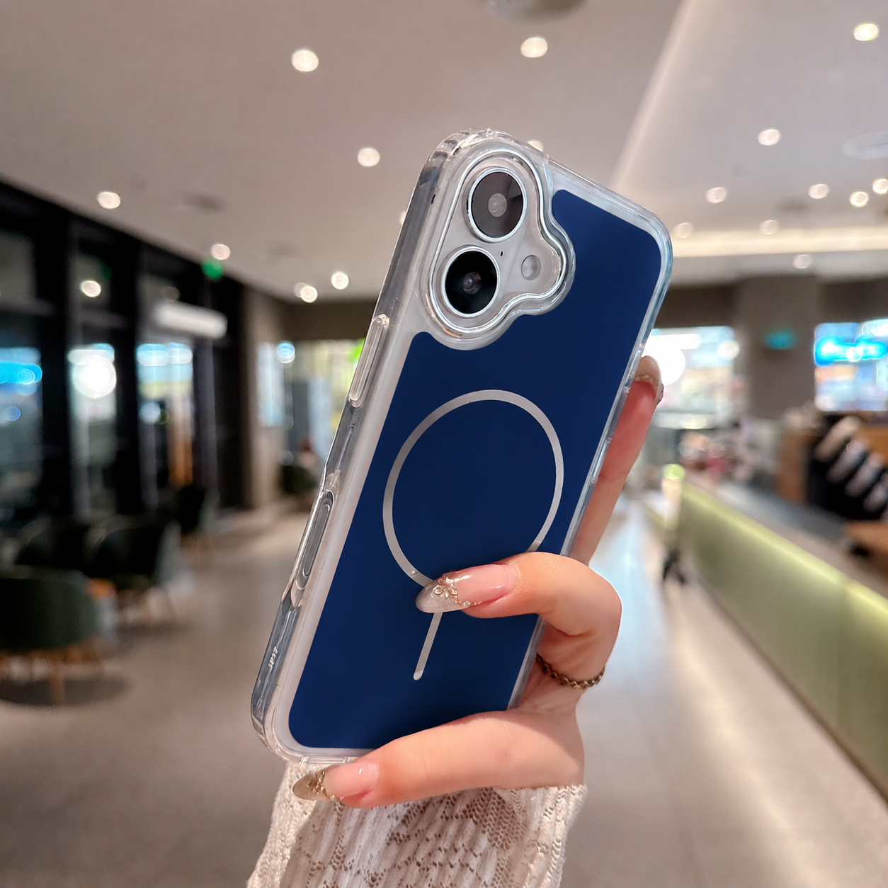 Magnetic & Shockproof case in blue, compatible with Samsung A37 – view 3