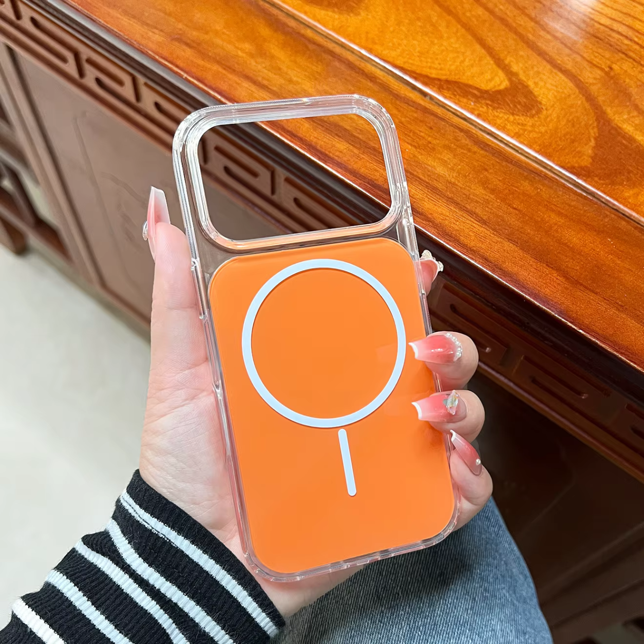 MagSafe-compatible shockproof case in orange designed for iPhone 17 Pro Max & iPhone 18 Pro Max – view 2