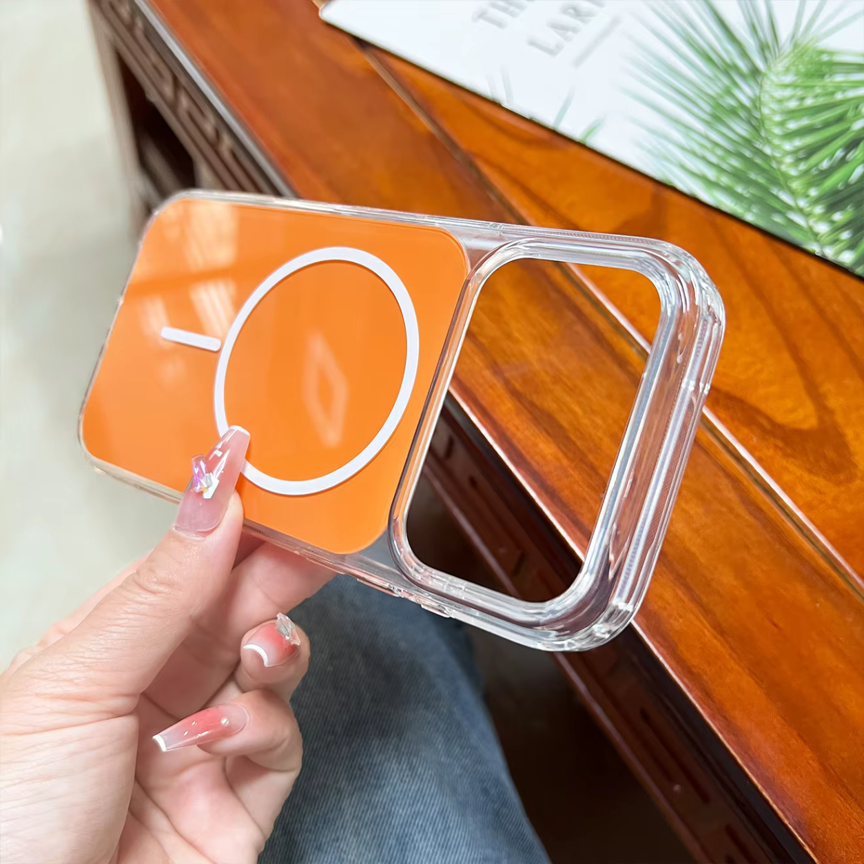 MagSafe-compatible shockproof case in orange designed for iPhone 17 Pro Max & iPhone 18 Pro Max – view 3