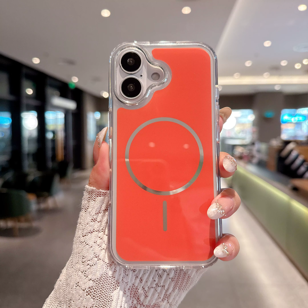 Magnetic & Shockproof case in orange, compatible with Samsung A37 – view 2