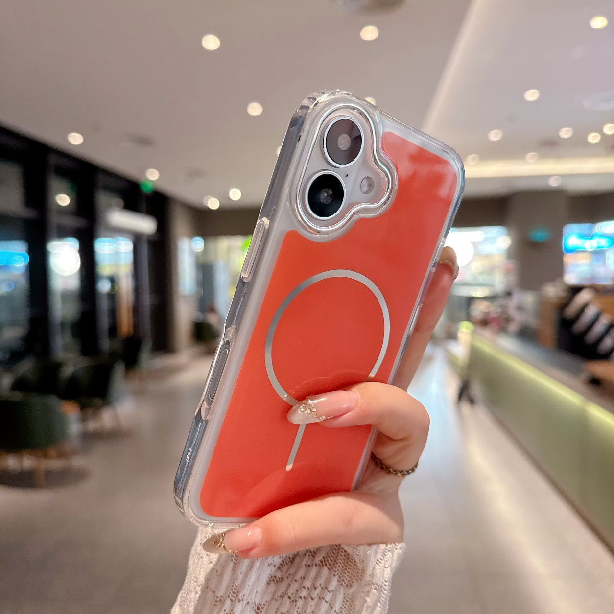 Magnetic & Shockproof case in orange, compatible with Samsung A37 – view 3