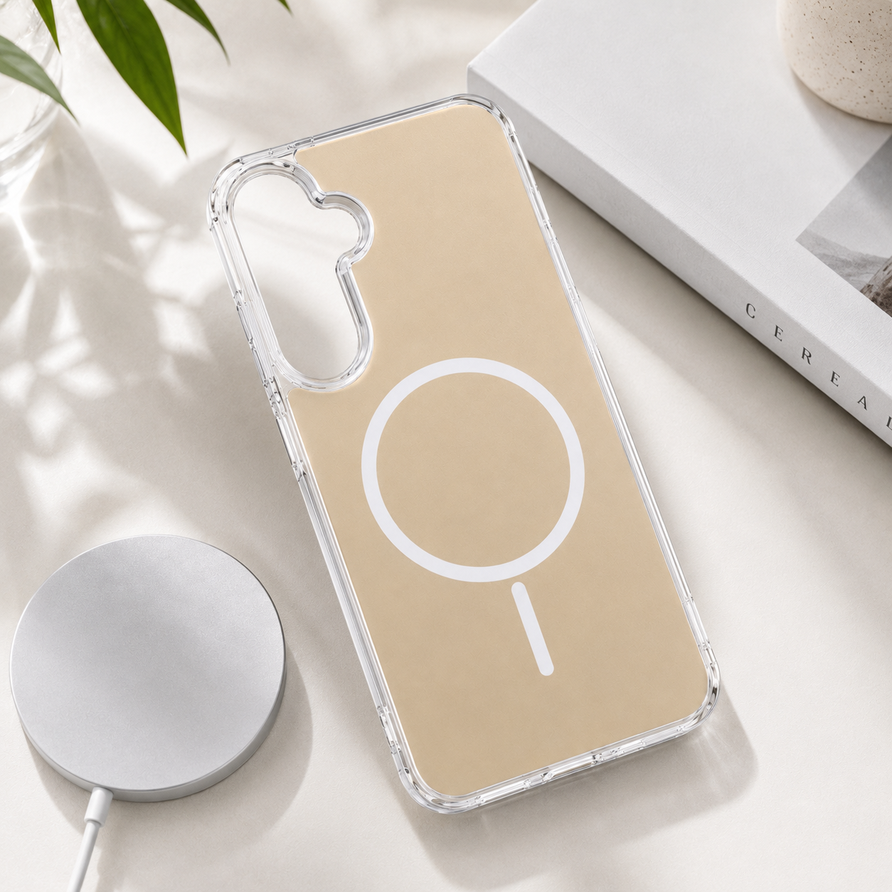 Magnetic Wireless Charging & Shockproof case in gold, compatible with Samsung A27 – view 2