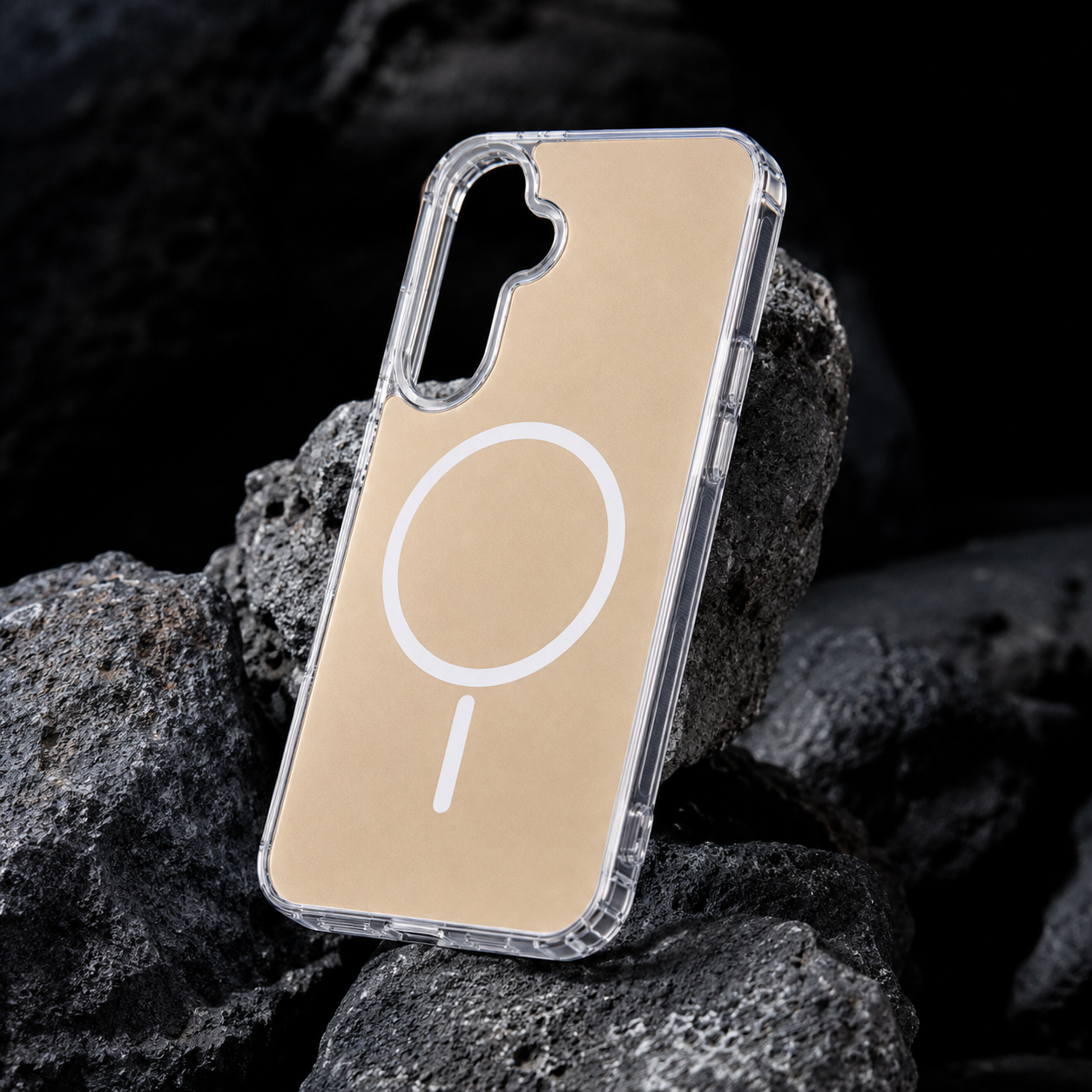 Magnetic Wireless Charging & Shockproof case in gold, compatible with Samsung A27 – view 3