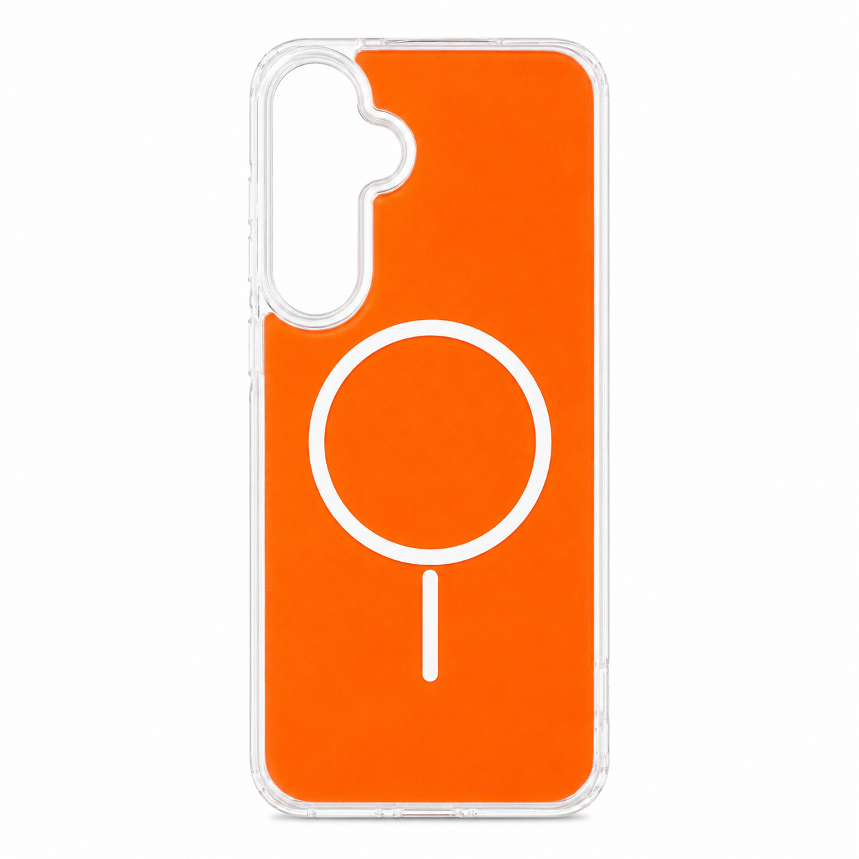 Magnetic Wireless Charging & Shockproof case in orange, compatible with Samsung A27