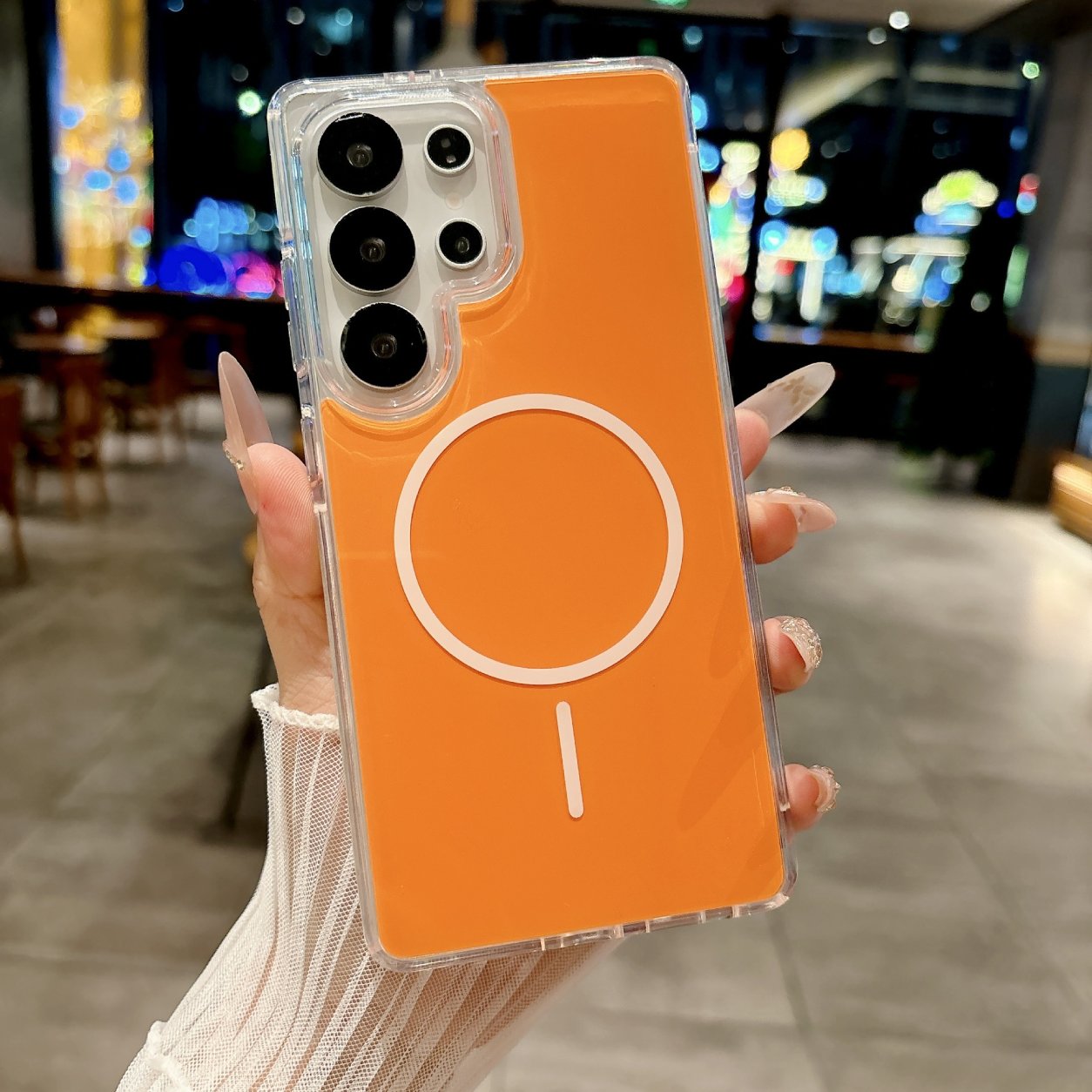 Magnetic & Shockproof case in orange, compatible with Samsung S26 – view 2