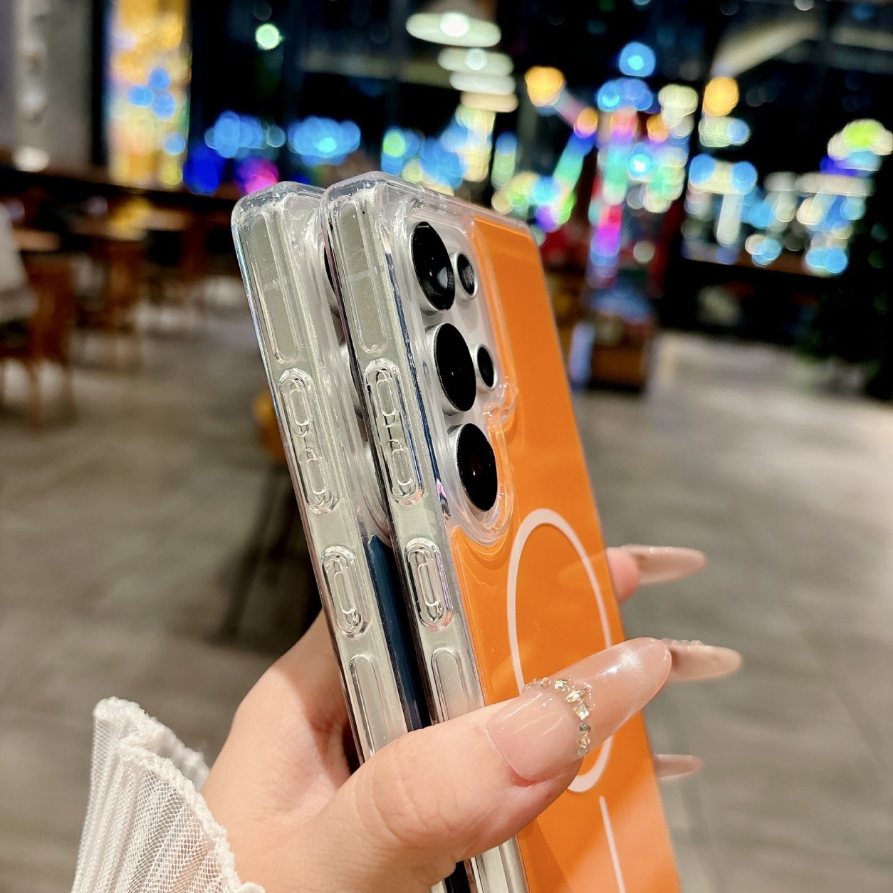 Magnetic & Shockproof case in orange, compatible with Samsung S26 – view 4
