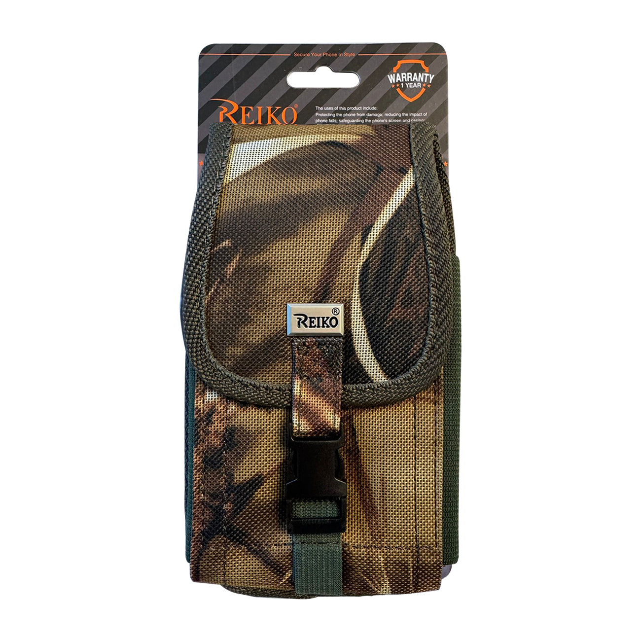 Reiko Vertical Rugged Pouch With Buckle Clip in Camouflage (7.0X3.9X0.7 Inches)