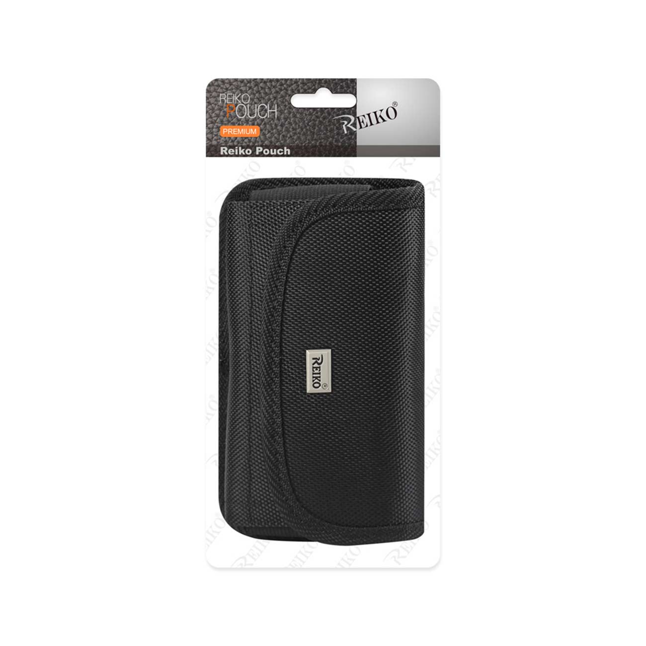 Reiko Horizontal Rugged Pouch With Velcro and Metal Belt Clip in Black (7.0 x 3.9 x 0.7 Inches)