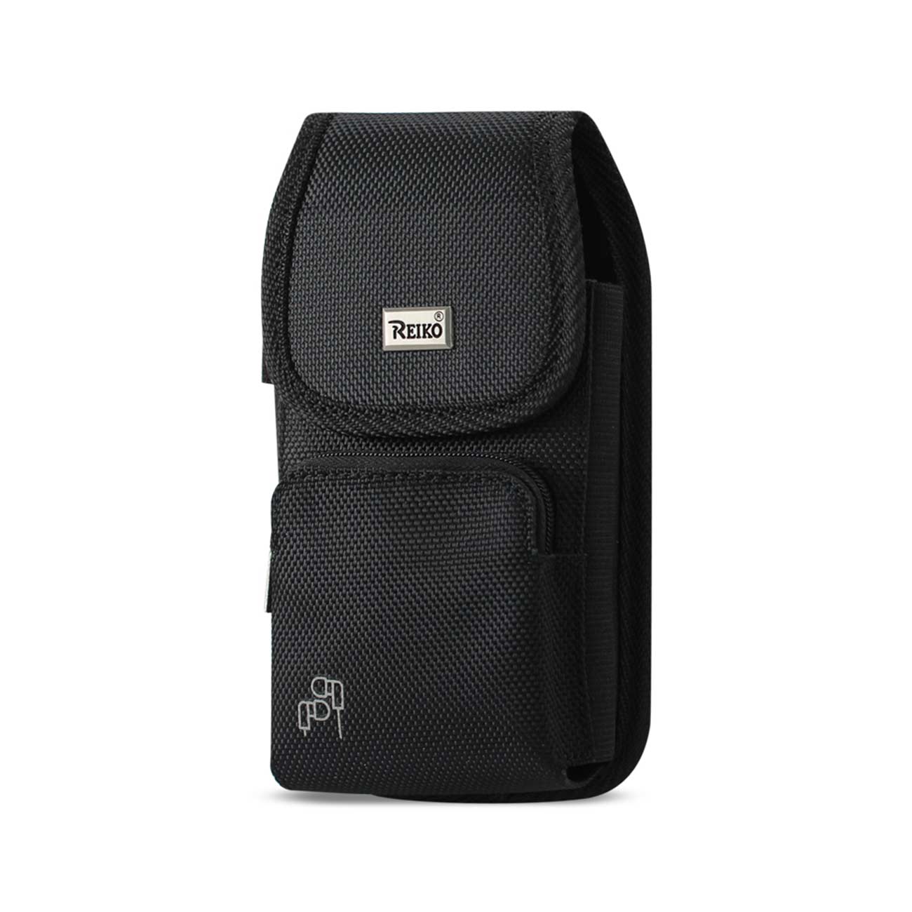Reiko Vertical Rugged Pouch With Velcro And Belt Clip in Black (6.4X3.5X0.7 Inches) – view 3