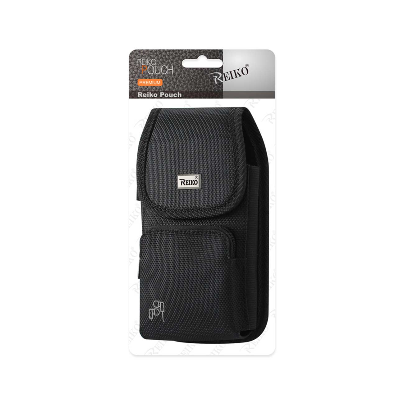 Reiko Vertical Rugged Pouch With Velcro And Belt Clip in Black (6.6X3.5X0.7 Inches)