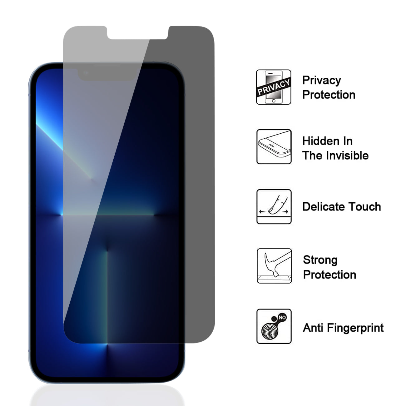 Reiko Apple iPhone 17 Pro Privacy Screen Protector in Black – view 3