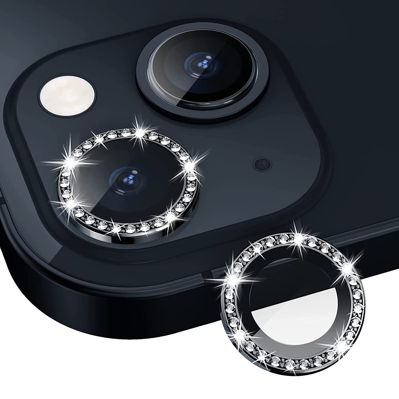 Diamond Camera Lens Protector, Diamond Tempered Glass Camera Cover Screen Protector for iPhone 17 Air in Black