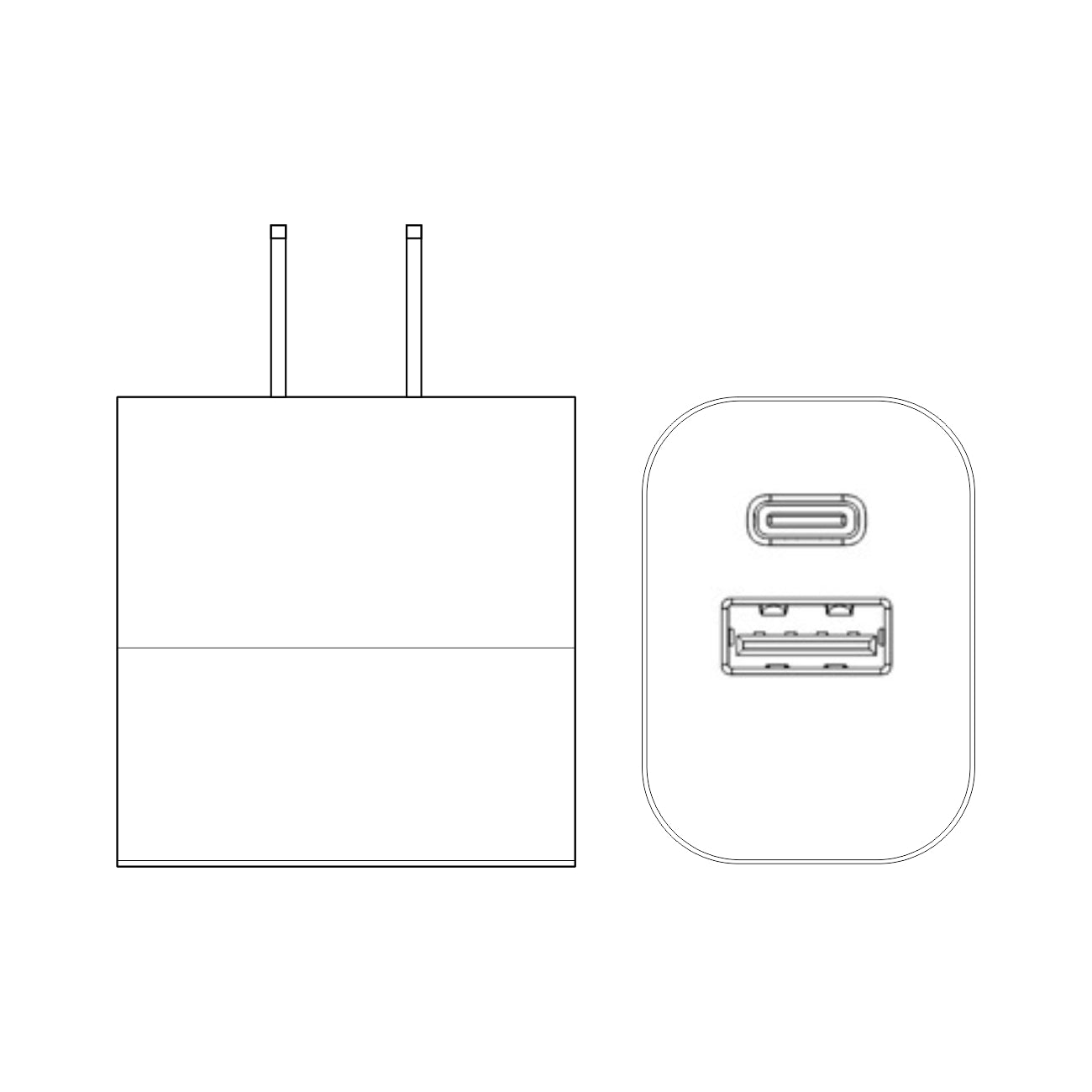 Power Delivery Dual Ports of USB and Type-C Wall Charger/ Power Adapter/ Charging Block in Silver (12pcs) – view 3