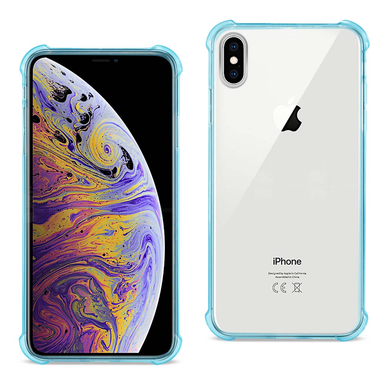 iPhone XS Max Clear Bumper Case With Air Cushion Protection in Clear Navy