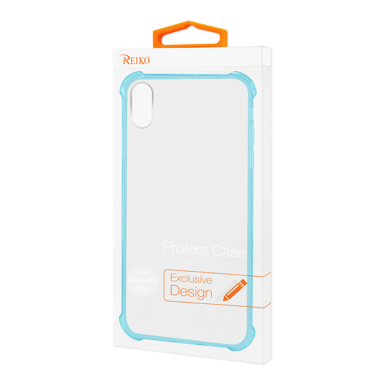 iPhone XS Max Clear Bumper Case With Air Cushion Protection in Clear Navy – view 4