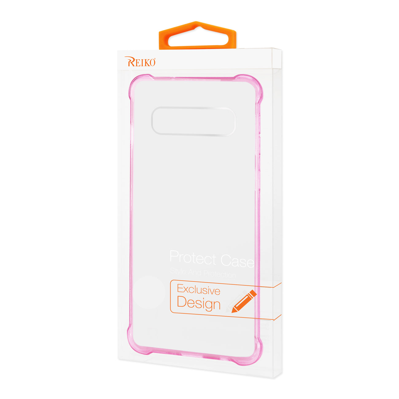 Samsung Galaxy S10 Plus Clear Bumper Case With Air Cushion Protection in Clear Hot Pink – view 4
