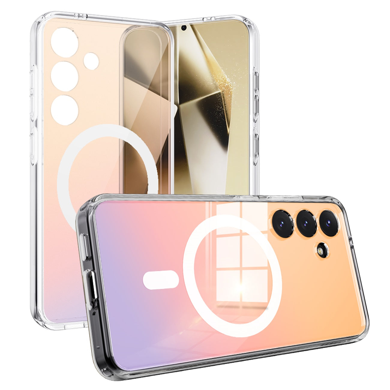 •âá[Compatibility] Exclusively designed for Samsung S24. With built-in 38 pieces of magnets, the clear case is compatibl